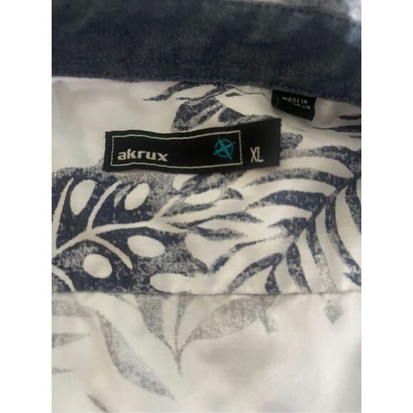 Akrux Mens Multicolor Laefy Print Button Up Short Sleeve Shirt Size xl - Picture 4 of 10